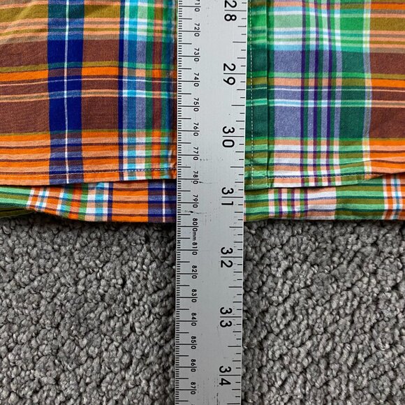 Ralph Lauren Button Down Shirt Men's 2XB Classic Fit Orange Green Plaid Check - Picture 7 of 10